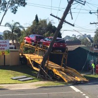Car carrier smashes into Victorian childcare centre