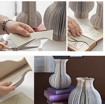 Decorative Vases made from old books