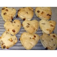 Mulberry and white chocolate scones