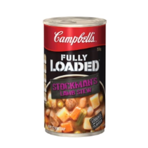 can of campbells fully loaded stockman's lamb stew 505g