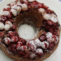 raspberry macadamia chocolate bundt cake