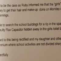 Dad writes letter to school Principal over sexist activities