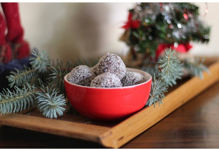 Christmas rum truffles