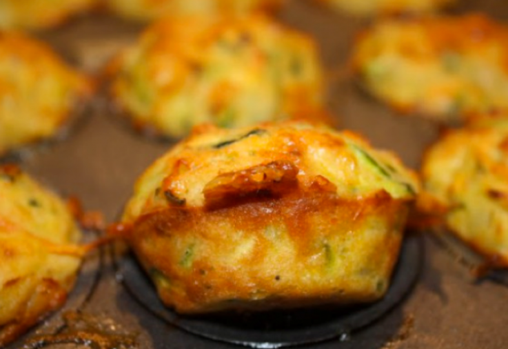 Cheese and Bacon Muffins in a mini muffin tray