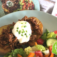 Cheat's Loaded Pork and Sour Cream Jacket Potatoes with Chives