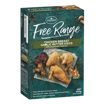 inghams free range freezer range product review_chicken breat garlic butter kievs with a sourdough crumb mix_350x350