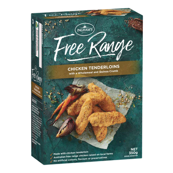 inghams free range freezer range product review_chicken tenderloins with a wholemeal and quinoa crumb_350x350