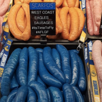 Butcher Creates Blue & Yellow Sausages To Support His AFL Team