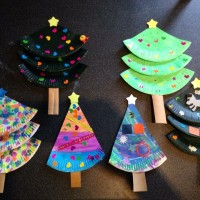 Paper plate Christmas trees