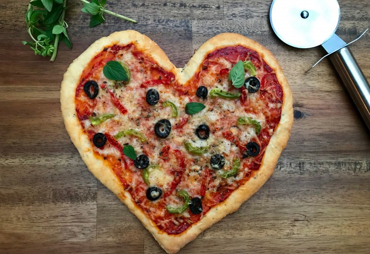 Heart Pizzas with Herb Bases