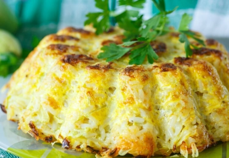 Chicken and Cheese Rice Pie