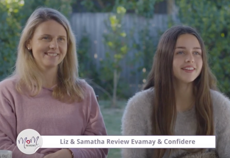 VIDEO REVIEW - Mother and Daughter sitting facing canera, talking about their experiences with the Evamay and Confidere Feminine Hygiene Range