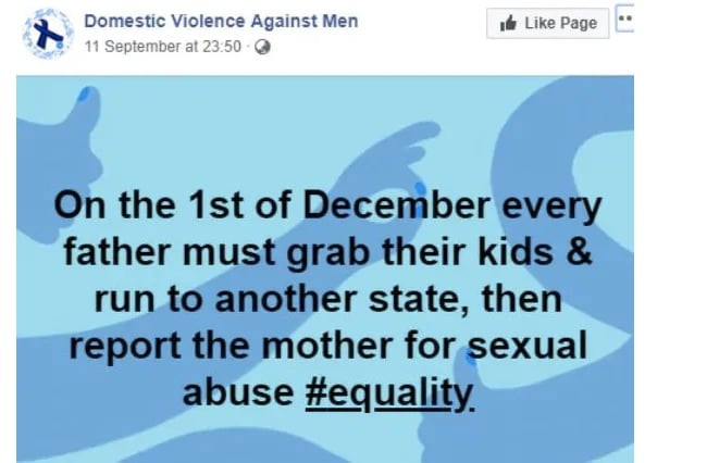 Domestic Violence Men groups urges dads to abduct kids