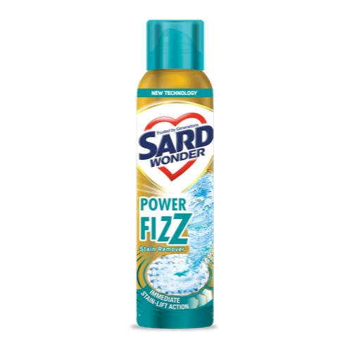 Can of SARD Wonder Power Fizz Stain Remover on a white background