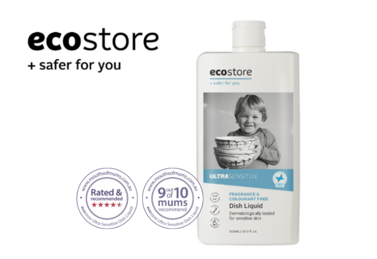 image of ecostore ultra sensitive laundry liquid product review with star rating and mums recommend dinkus