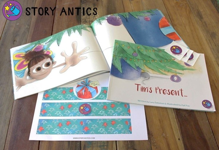 Flat lay Christmas books from Story Antics