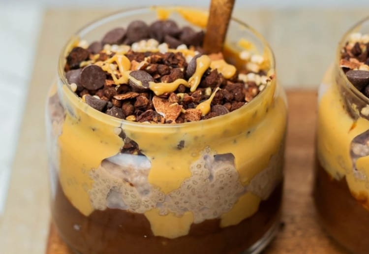 Chocolate Peanut Butter Mousse Pudding