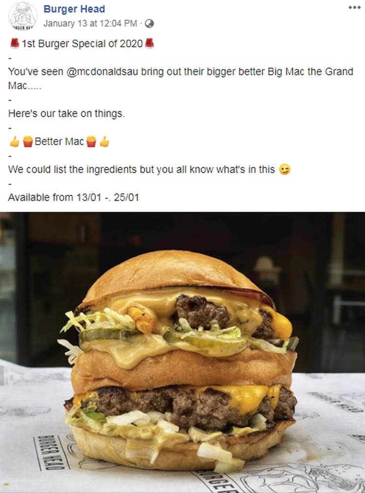 burger head initial post