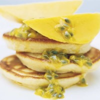 Vanilla Coconut Pancakes With Mango And Passionfruit