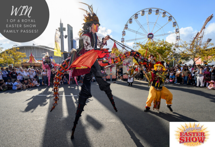 Performers on stilts at the Sydney Royal Easter Show