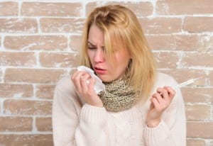 woman with cough and fever. I may have coronavirus