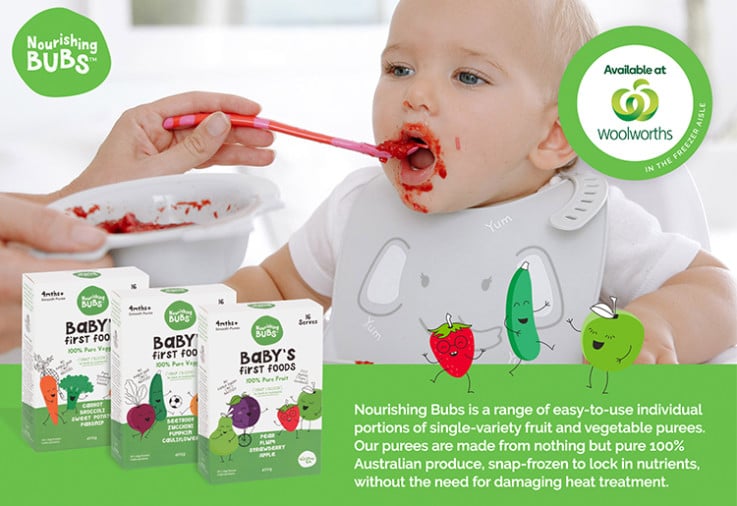 Image of baby eating Nourishing Bubs for the Nourishing Bubs Sponsored Post