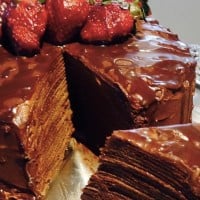Chocolate Mille Crepes Cake