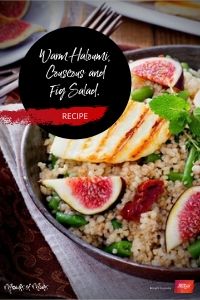zip tap recipe warm halloumi couscous and fig salad