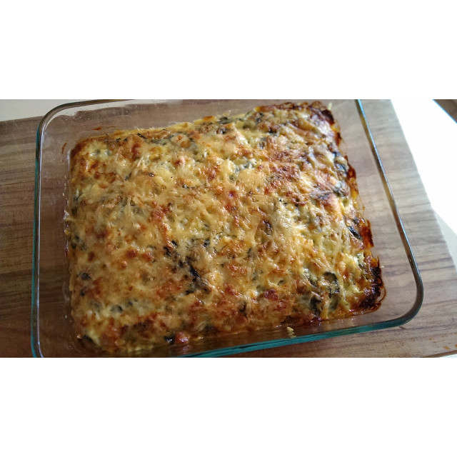 Cheesy Spinach, Mushroom and Mince Bake Recipe
