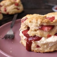 Strawberry Scones With Fresh Cream And Jam