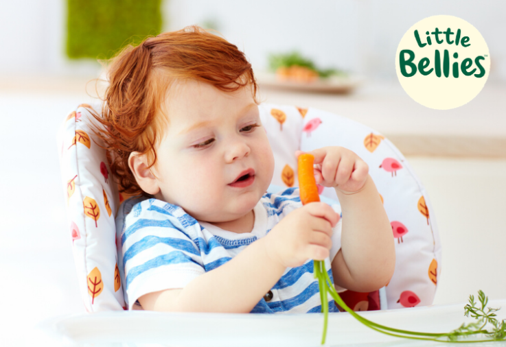 image of toddler eating at mealtime for the little bellies sponsored post