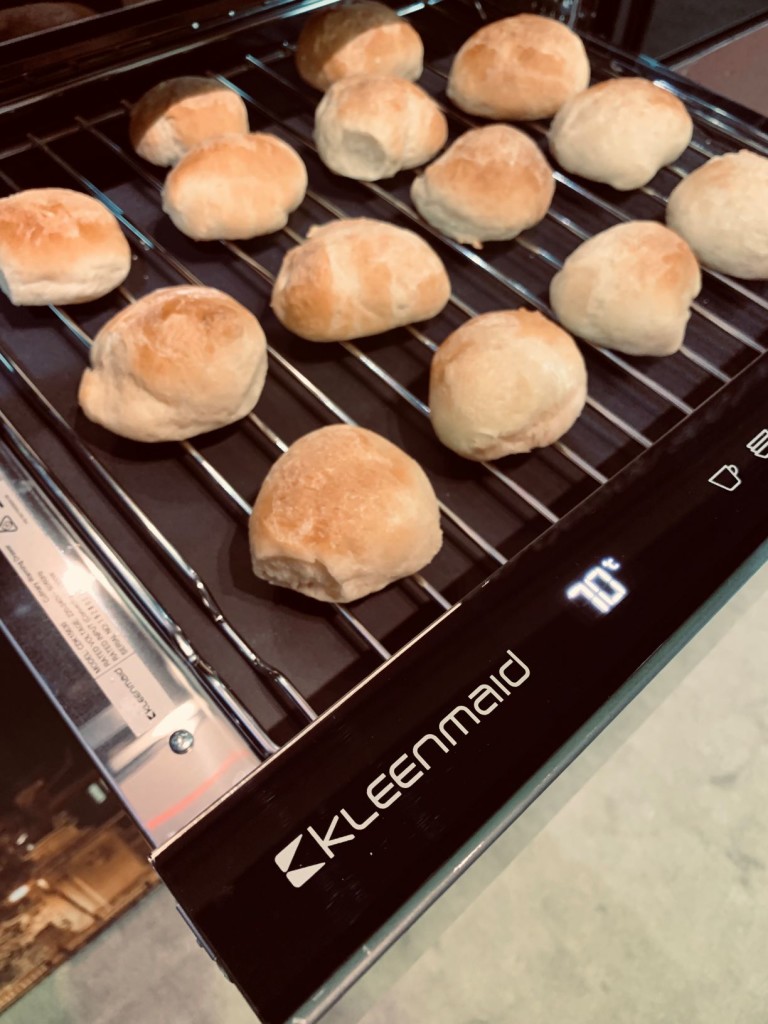 Freshly baked bread rolls in the Kleenmaid Culinary Drawer