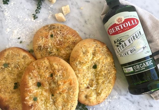 Extra Virgin Olive Oil used to make Focaccia Bread with Cheese
