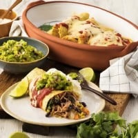 Slow Cooker Tex-Mex Pulled Pork Enchiladas