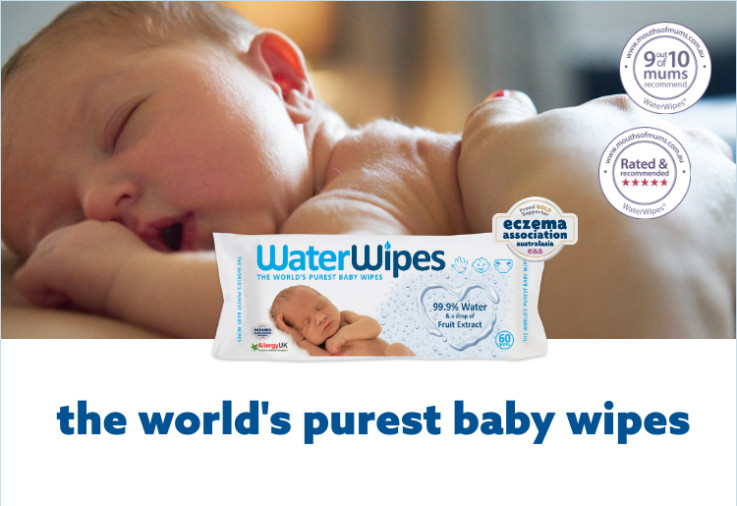 Image of baby and wipes for the WaterWipes Review