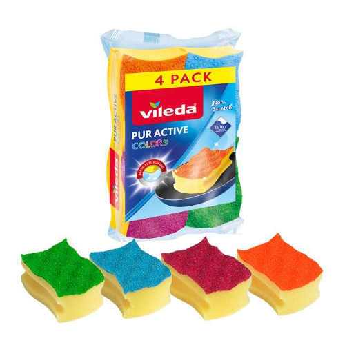 Image of Vileda Pur Active Color Scourer 4PK