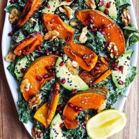 Kale and roasted pumpkin salad