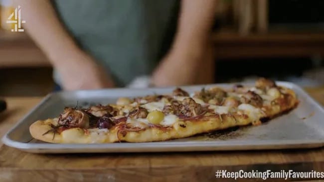 jamie oliver pizza on grapes