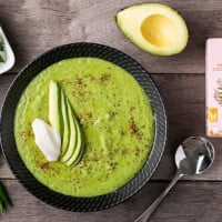 Dilmah Chilled Pea And Avocado Soup With Moringa, Chilli, Cocoa and Cardamon