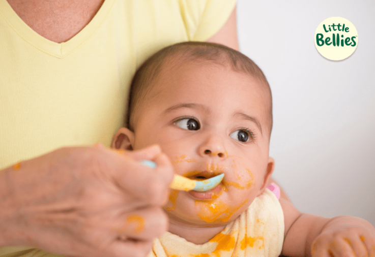 baby eating - little bellies sponsored post veggies