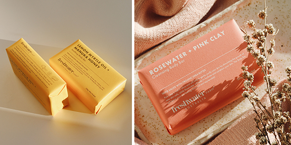 Freshwater Farm Handwash & Body Bars product review_Lemon Myrtle Oil and Manuka Honey Soothing Body Bar ad Rosewater and Pink Clay Cleansing Body Bar_Product Images