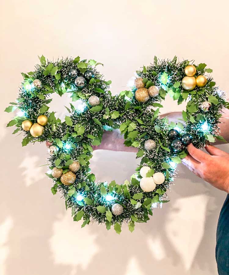 DIY Mickey Mouse Christmas Wreath