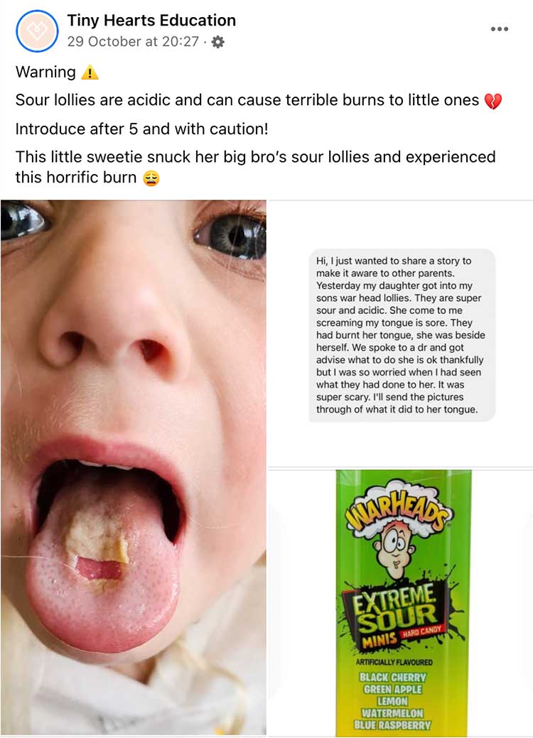 Sour lolly warning
