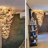 Mum Creates Child And Pet-Proof Upside Down Christmas Tree