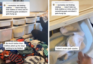 Mum doesn't fold kids clothes