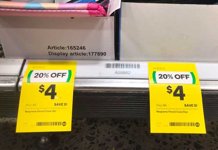 Shopper Calls Out Woolworths 'Dated' Pencil Case Signage - Mouths of Mums