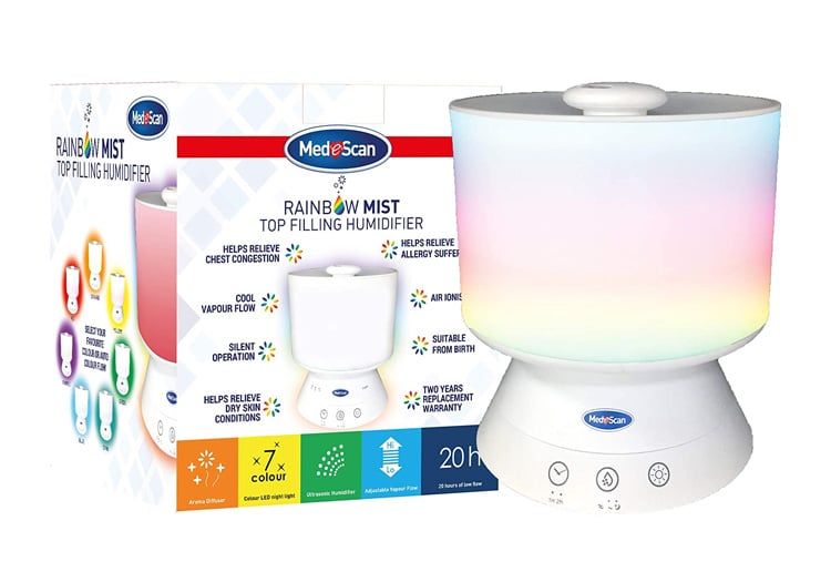 Medescan Rainbow Mist Top Filling Baby Humidifier