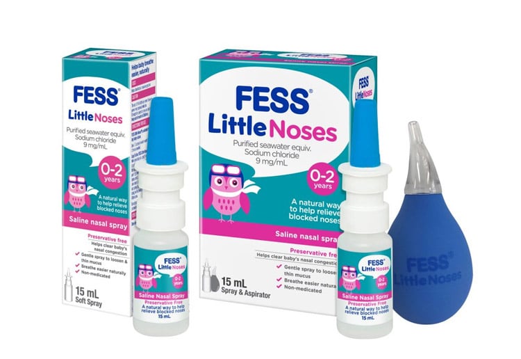 Fess Little Noses Saline Spray and Aspirator Set.