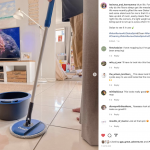Mopping in action for the Oates Spin & Clean Spin Mop & Bucket Set Review