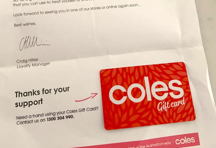 Surprise! Coles Sending Customers $100 Gift Cards